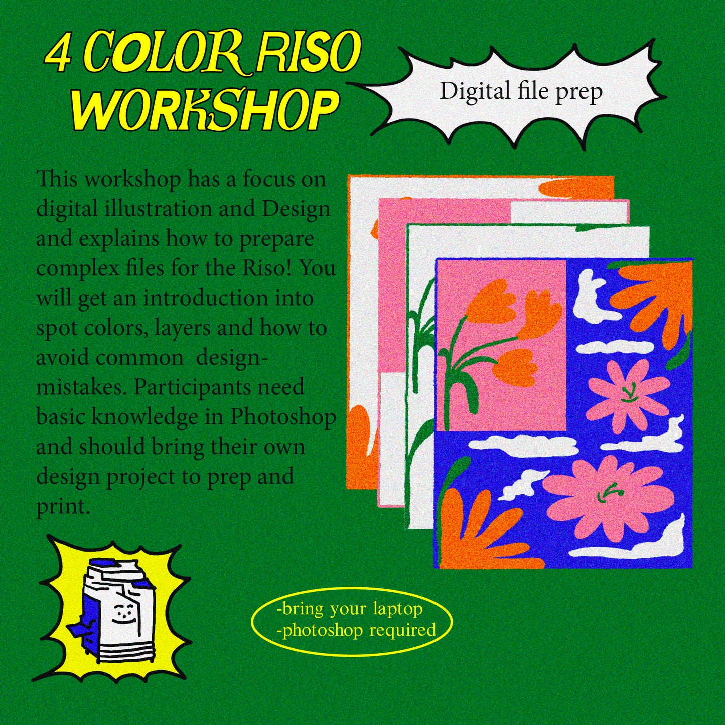 4-color Riso Workshop: Layering