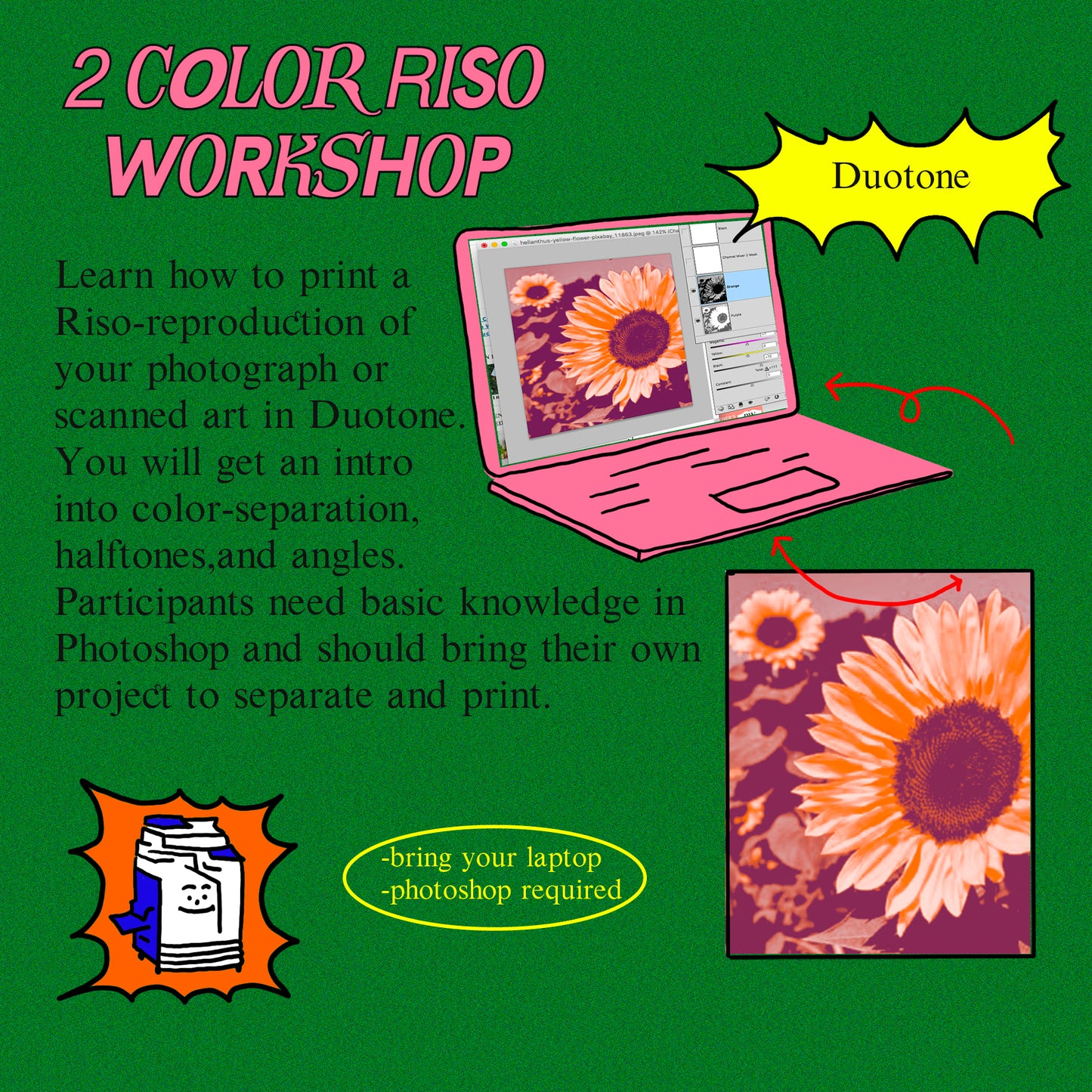 2-color Riso Workshop: Duotone
